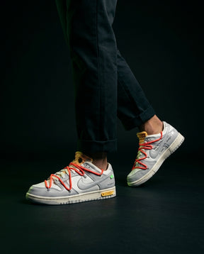 NK Leather Deconstructed Court Trainer White Grey Orange