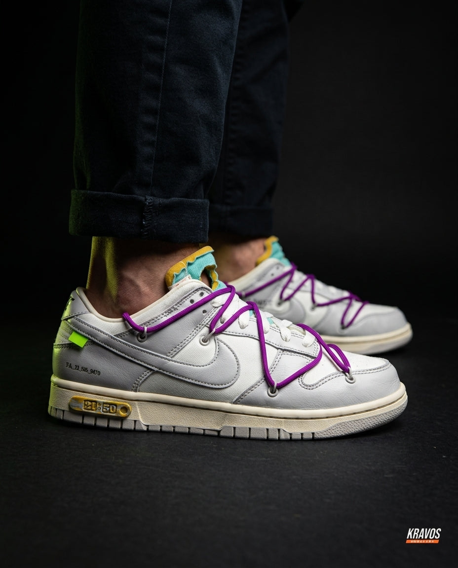 NK Leather Deconstructed Court Trainer White Grey Purple