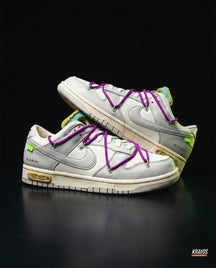 NK Leather Deconstructed Court Trainer White Grey Purple