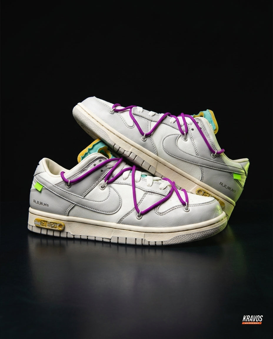 NK Leather Deconstructed Court Trainer White Grey Purple