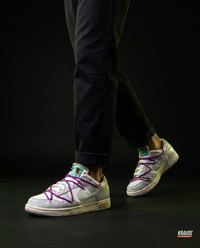 NK Leather Deconstructed Court Trainer White Grey Purple
