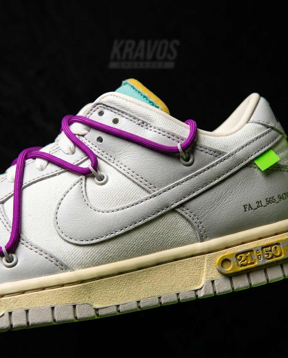 NK Leather Deconstructed Court Trainer White Grey Purple