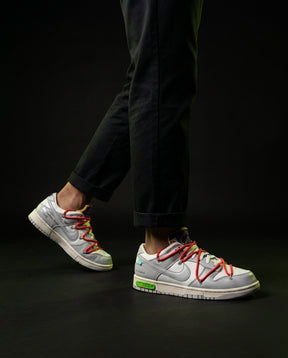 NK Leather Deconstructed Court Trainer White Grey Red