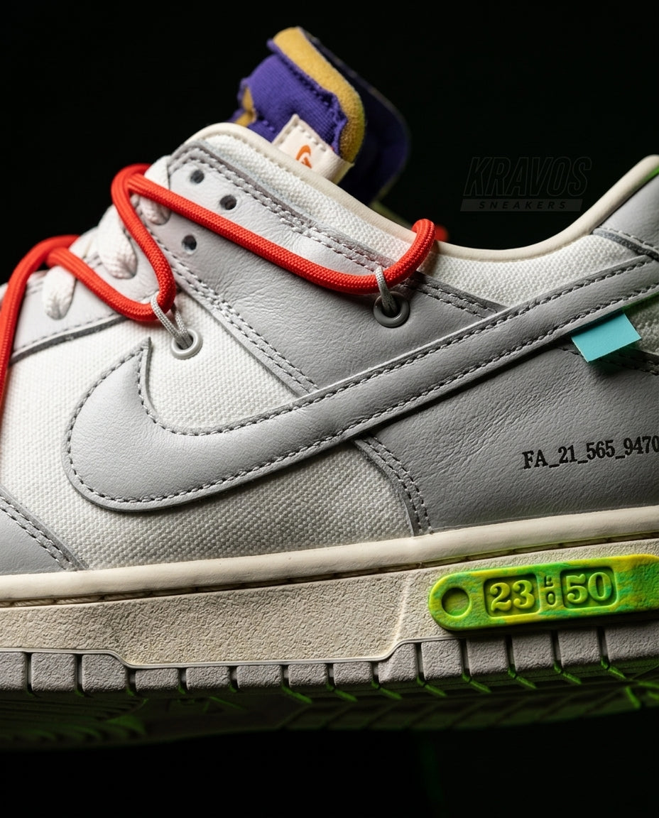 NK Leather Deconstructed Court Trainer White Grey Red