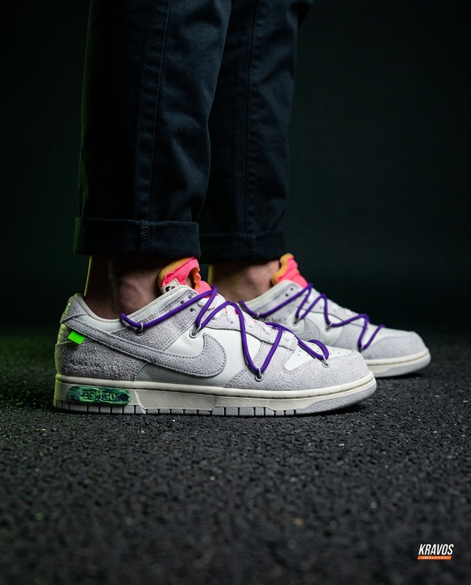 NK Leather Deconstructed Court Trainer White Purple