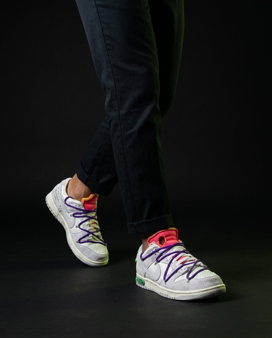 NK Leather Deconstructed Court Trainer White Purple