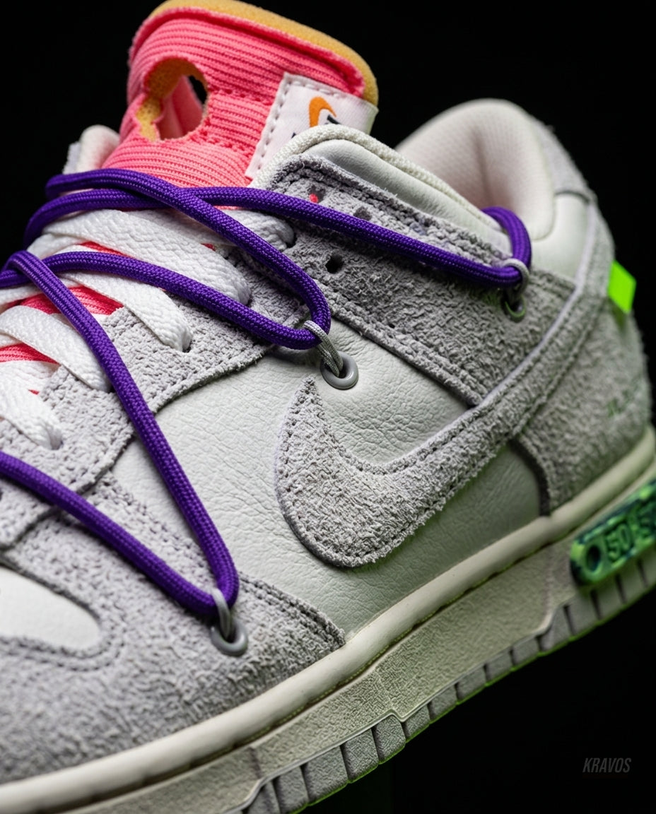 NK Leather Deconstructed Court Trainer White Purple