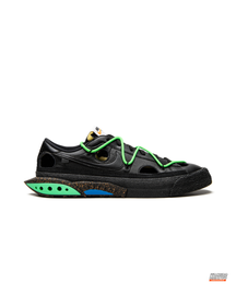 NK Leather Deconstructed Cutout Trainer Black Green #blackgreen
