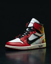 NK Leather Deconstructed High-Top Trainer Chicago Red White