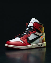 NK Leather Deconstructed High-Top Trainer Chicago Red White
