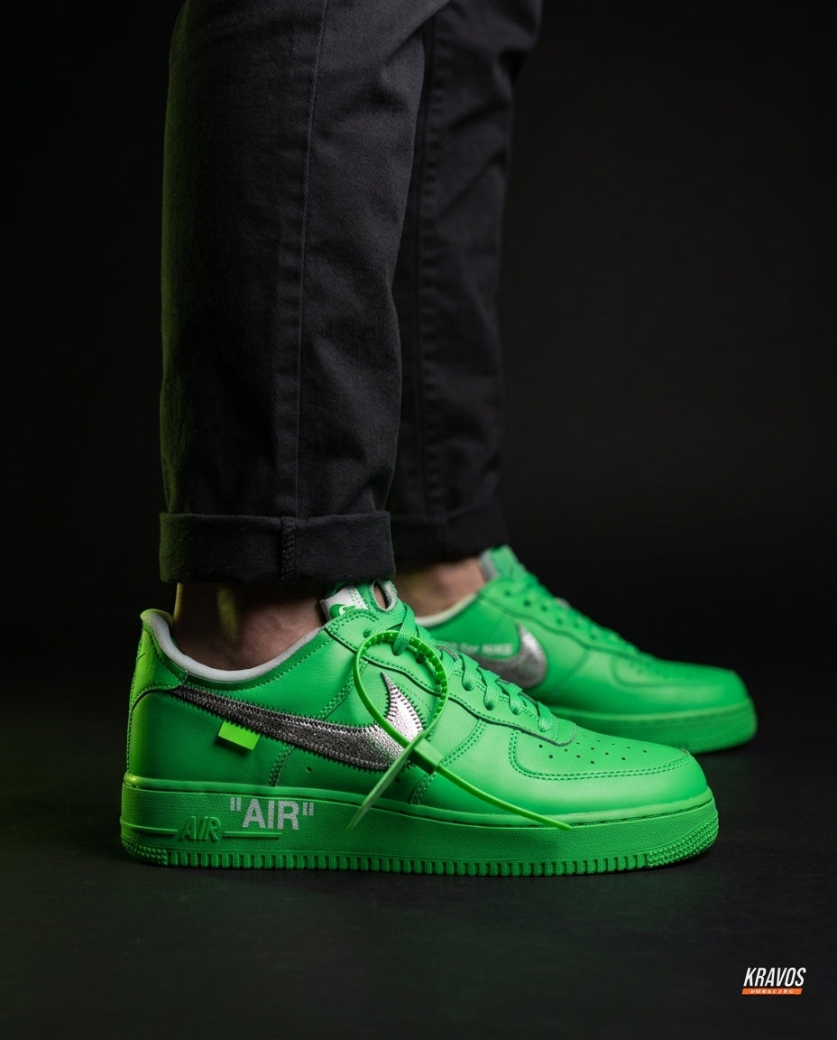 NK Leather Deconstructed Zip-Tie Trainer Green White