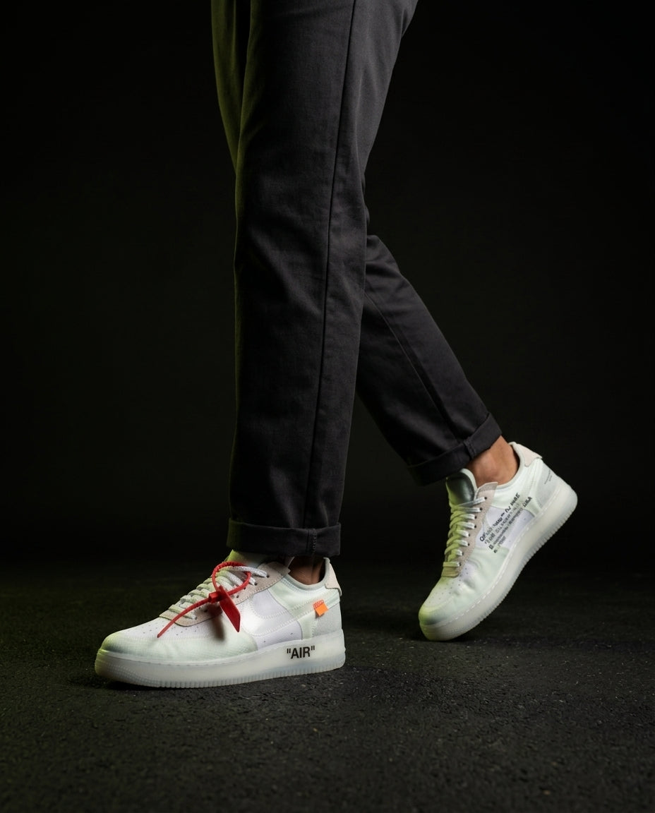 NK Leather Deconstructed Zip-Tie Trainer White