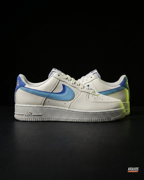 NK Leather Double-Swoosh Court Trainer White Blue