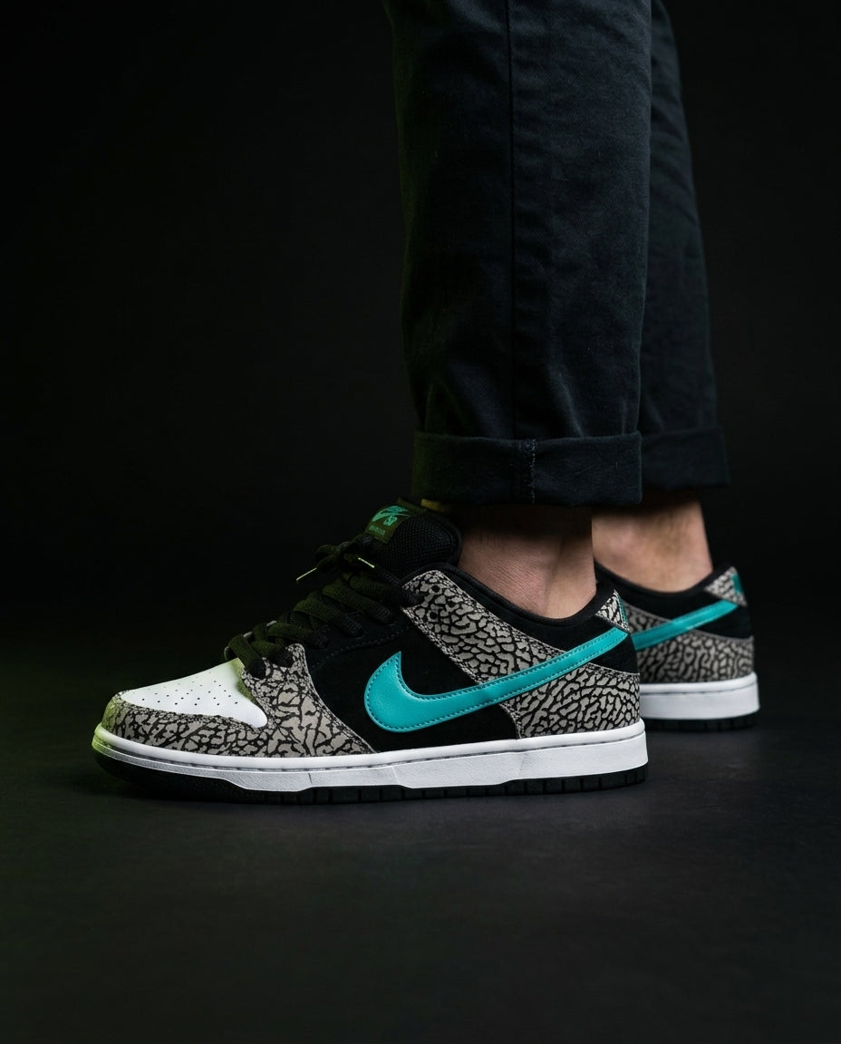 NK Leather Elephant-Print Skate Low