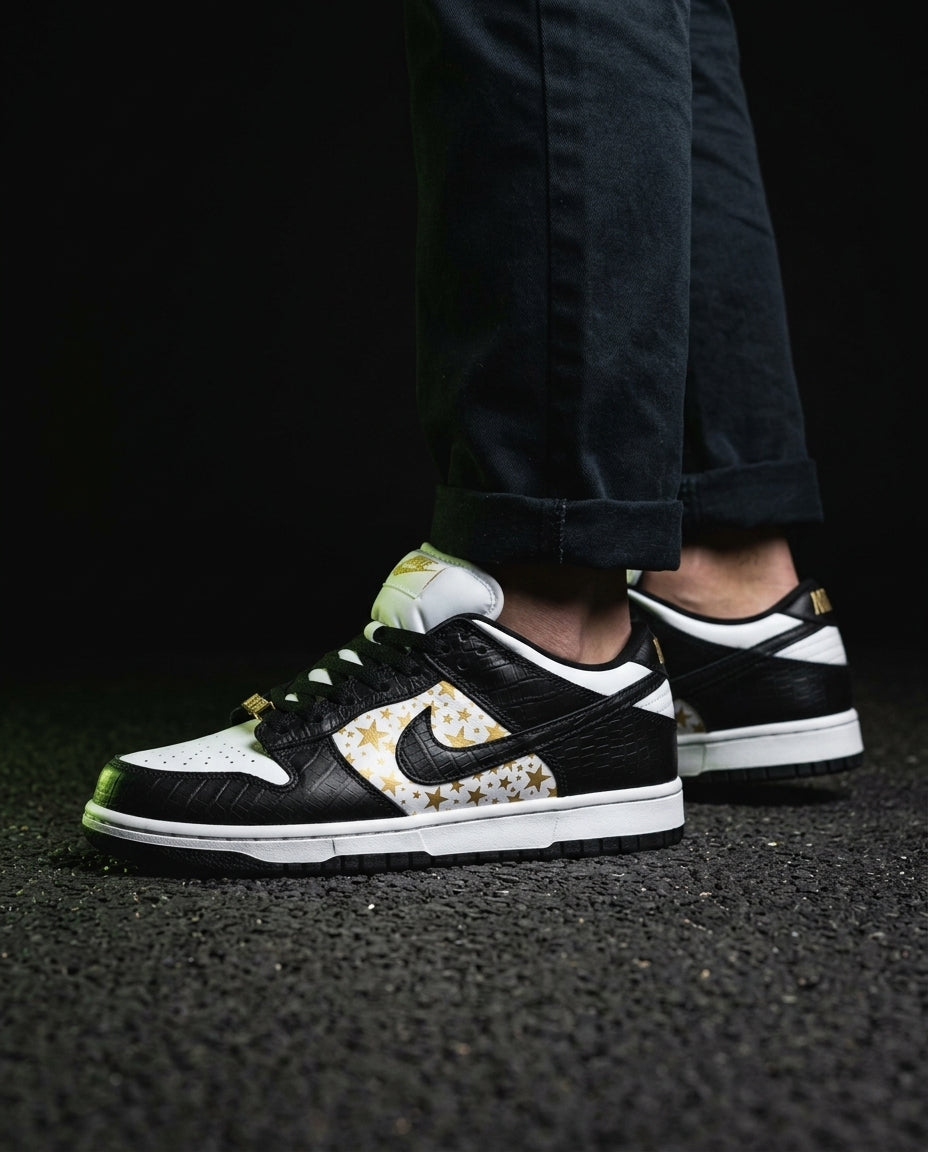 NK Leather Embossed Star Skate Low