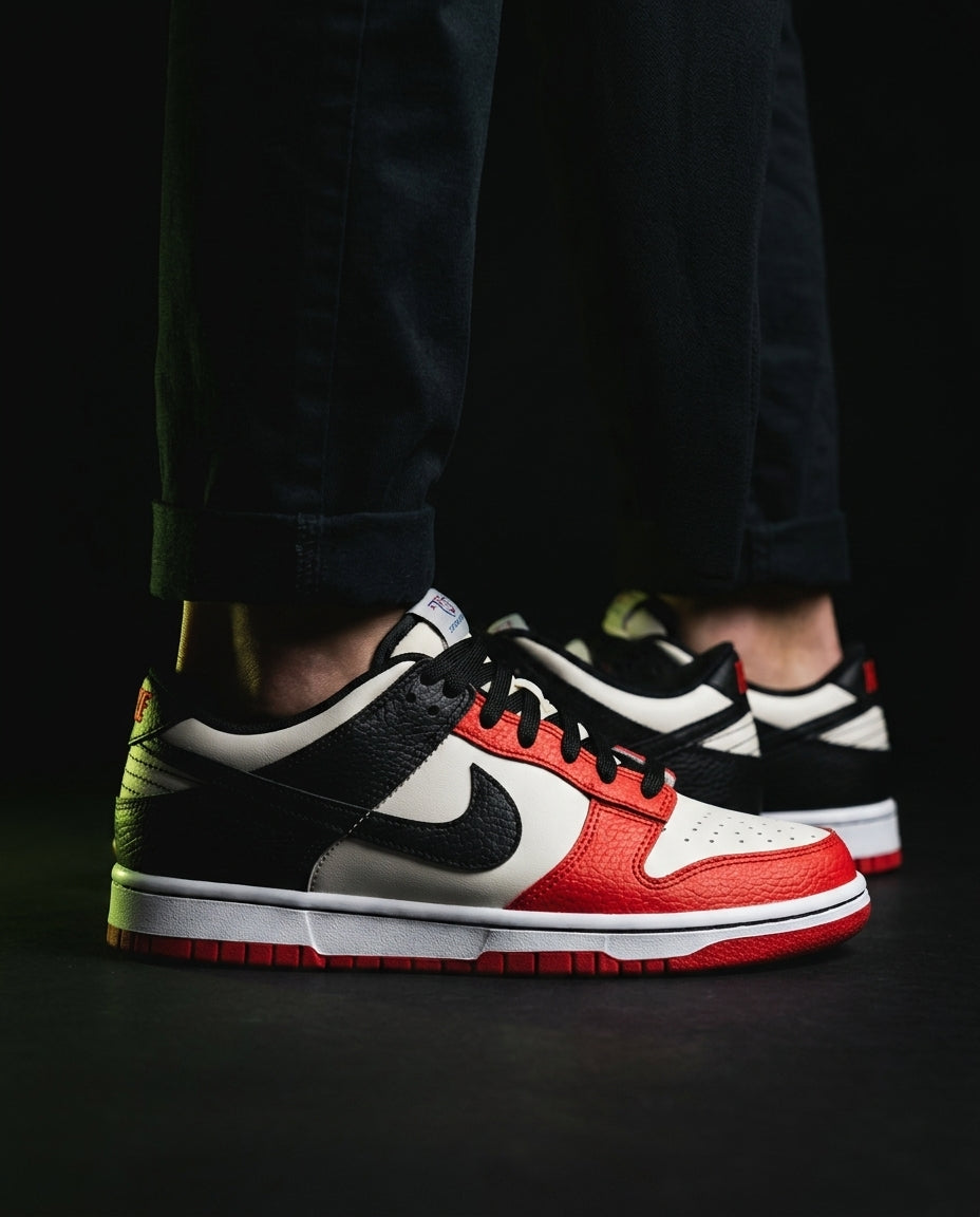 NK Leather Grained Colour-Block Trainer