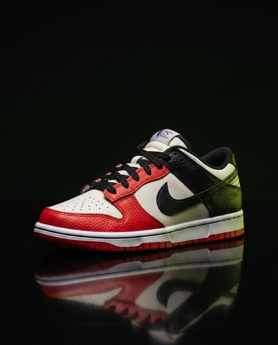 NK Leather Grained Colour-Block Trainer