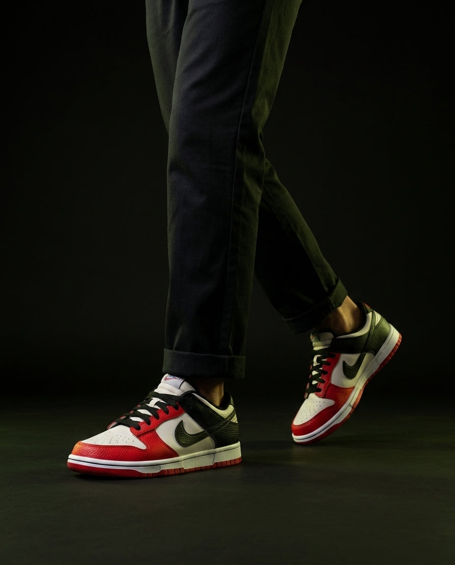 NK Leather Grained Colour-Block Trainer