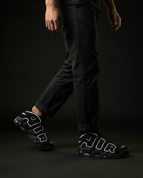 NK Leather Layered High-Top Trainer Black White