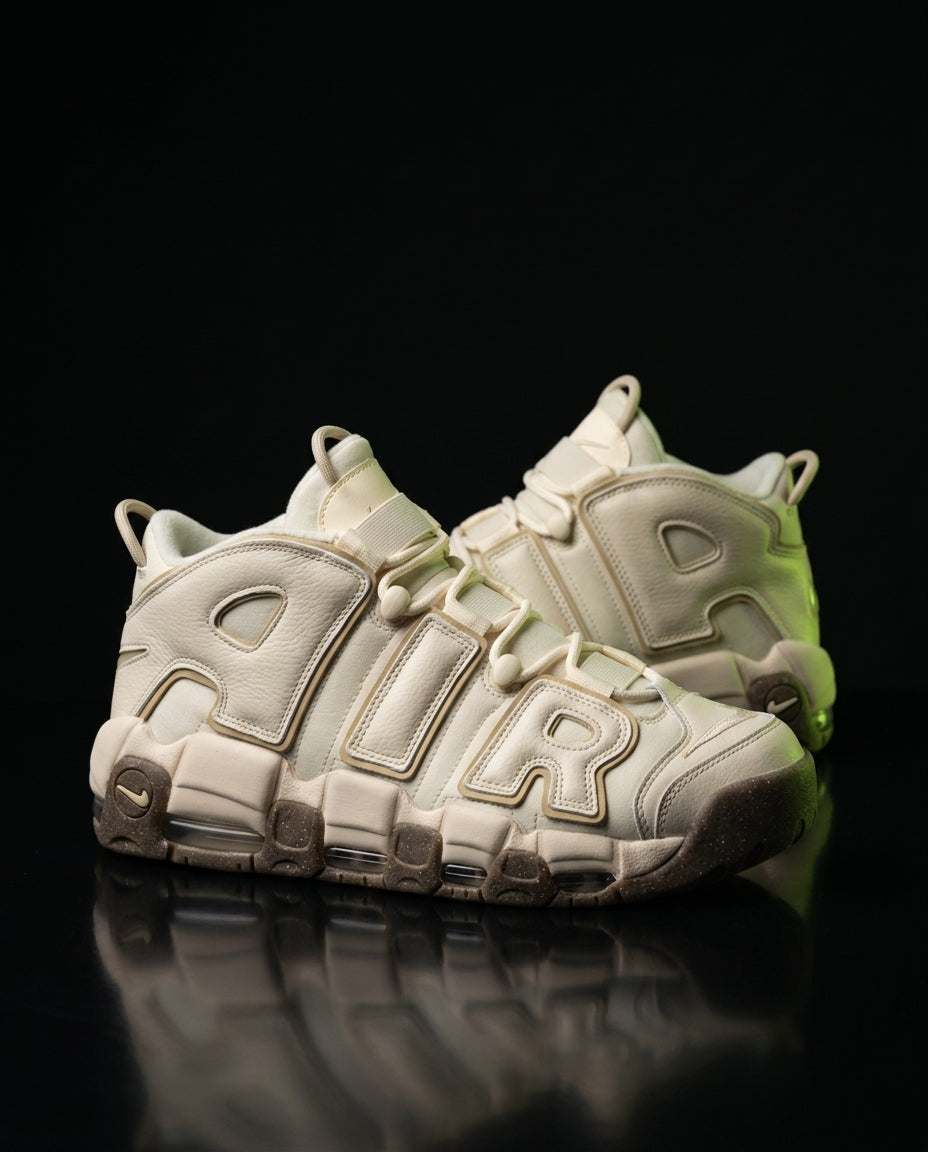 NK Leather Layered High-Top Trainer Cream Gum