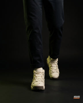 NK Leather Layered High-Top Trainer Cream Gum