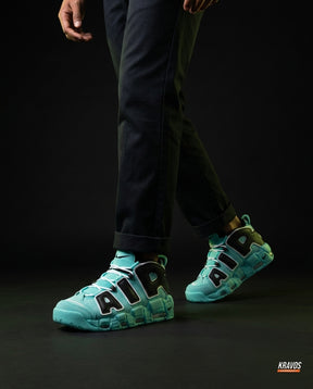 NK Leather Layered High-Top Trainer Mint Black White