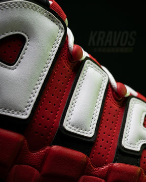 NK Leather Layered High-Top Trainer Red White Black
