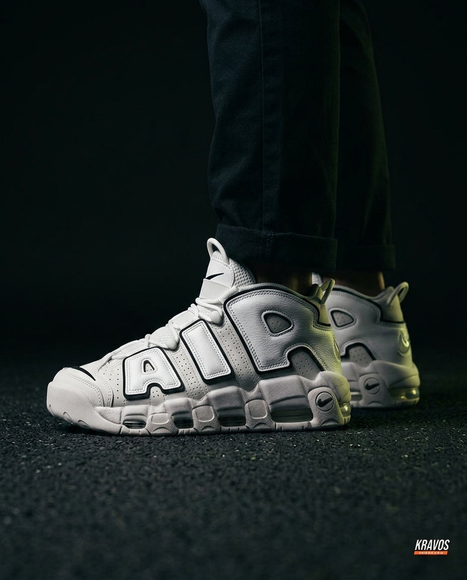 NK Leather Layered High-Top Trainer White Black