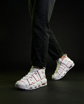 NK Leather Layered High-Top Trainer White Red