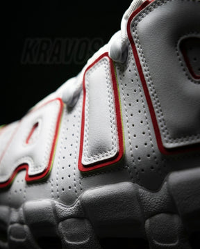NK Leather Layered High-Top Trainer White Red