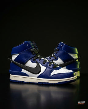 NK Leather Layered Panel High-Top Blue White Black