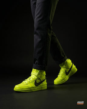 NK Leather Layered Panel High-Top Volt Black