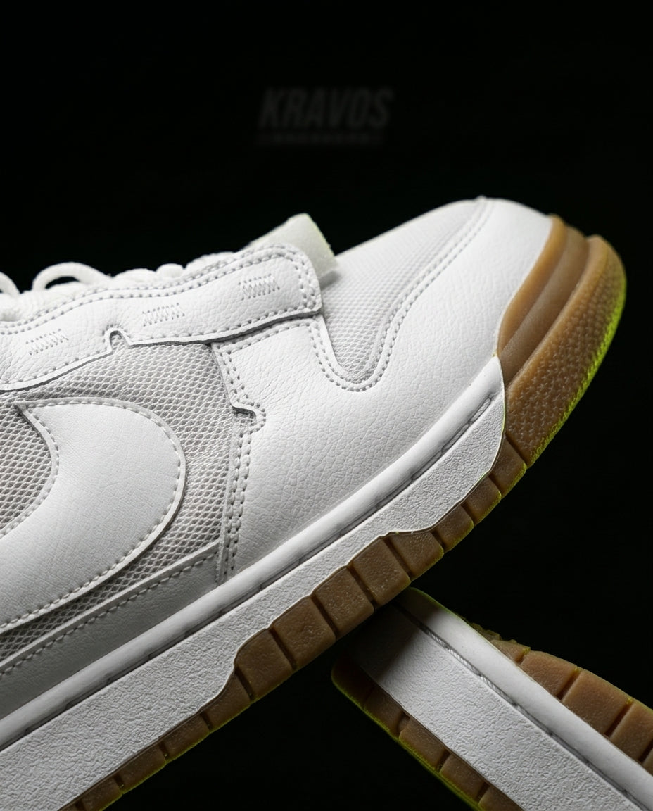 NK Leather Layered Panel Trainer White Gum