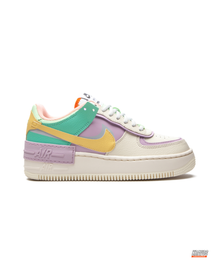 NK Leather Layered Platform Trainer Cream Lilac Teal Yellow #creamlilactealyellow