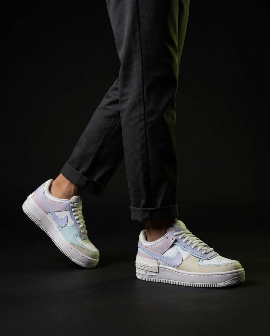 NK Leather Layered Platform Trainer Pastel Multicolor