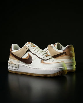 NK Leather Layered Platform Trainer White Brown Tan