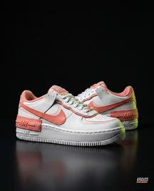 NK Leather Layered Platform Trainer White Coral