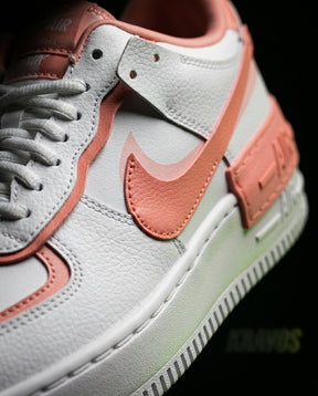 NK Leather Layered Platform Trainer White Coral
