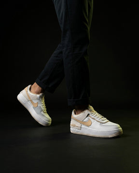 NK Leather Layered Platform Trainer White Tan Grey
