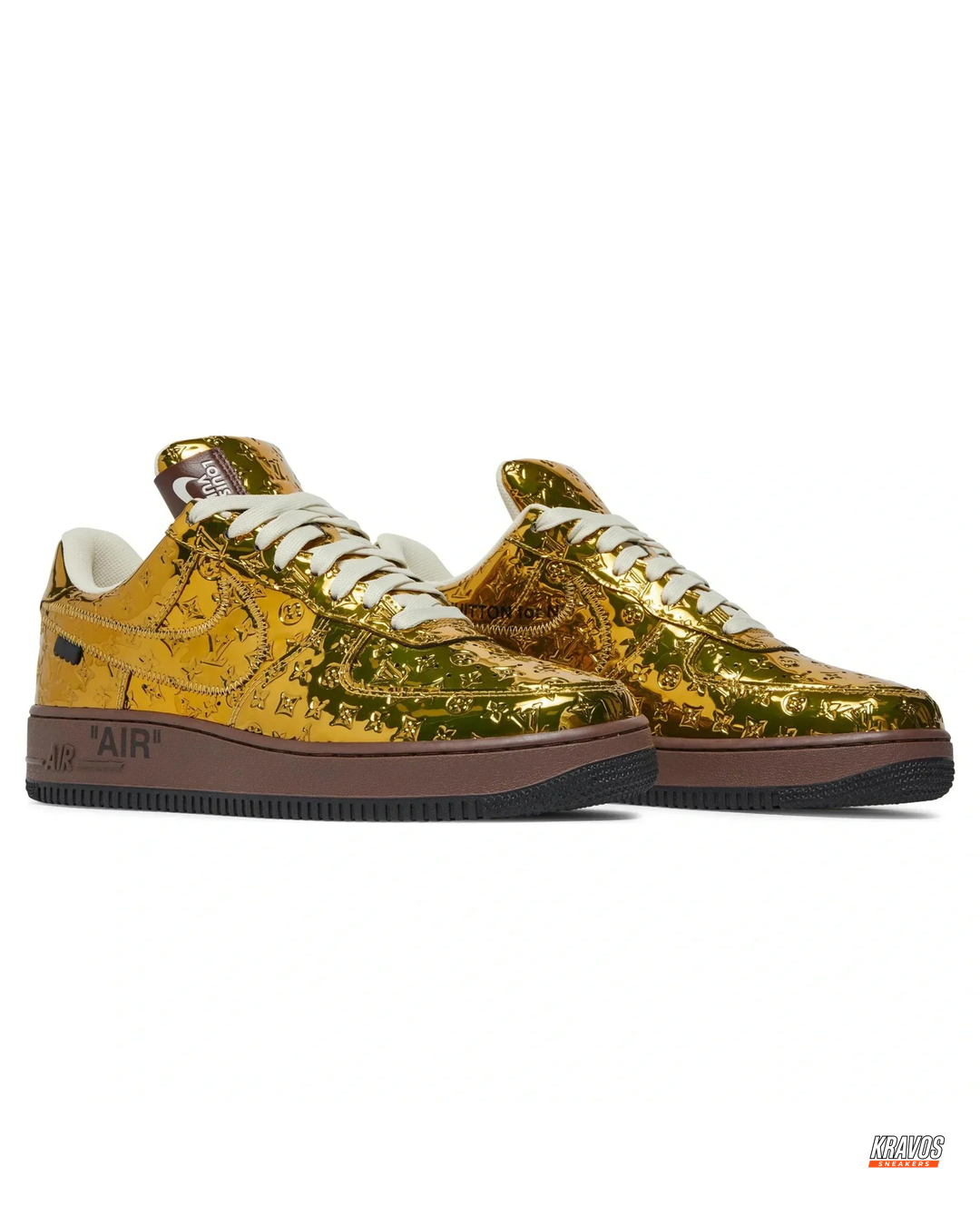 NK Leather Metallic Monogram Court Trainer