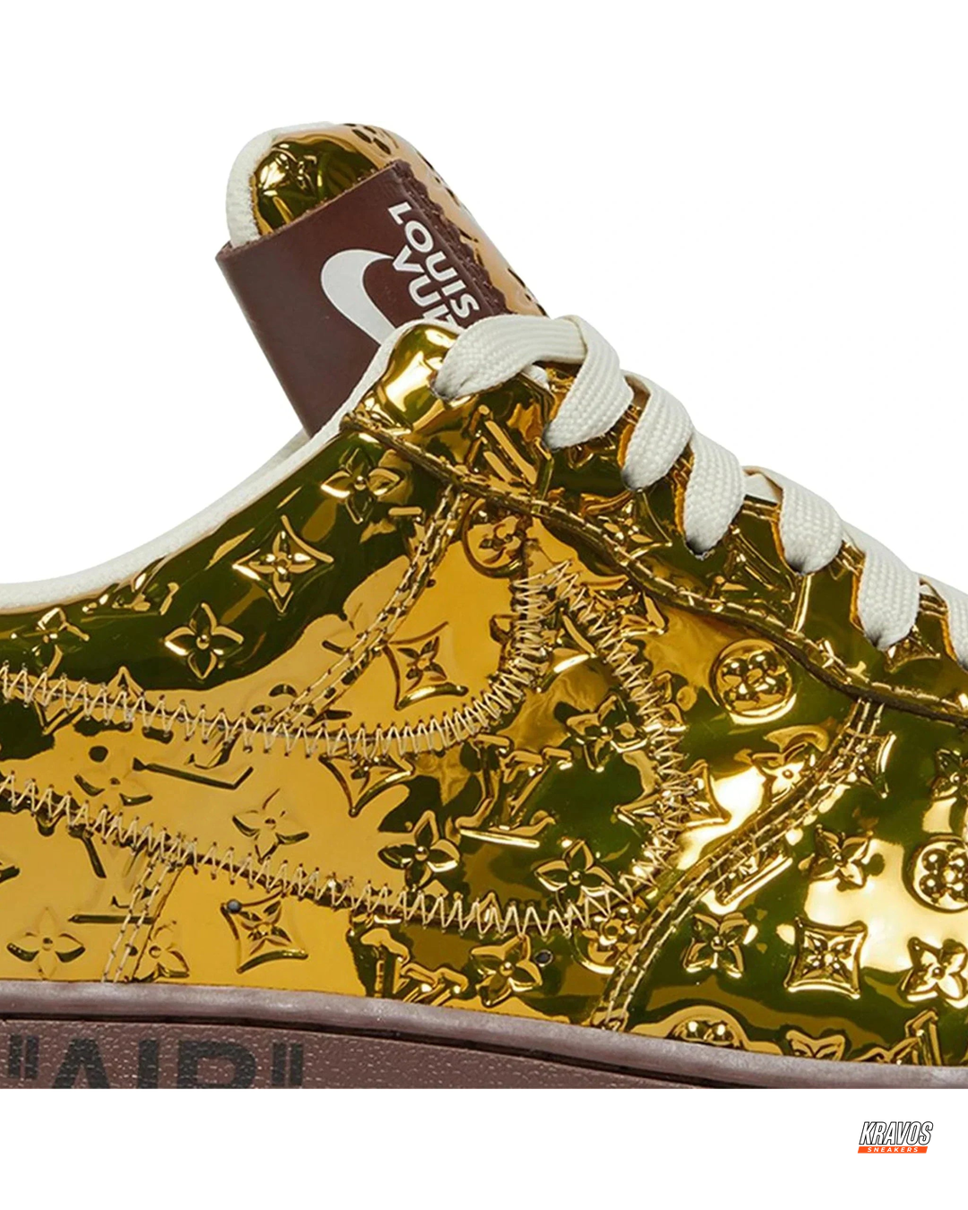 NK Leather Metallic Monogram Court Trainer