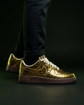 NK Leather Metallic Monogram Court Trainer