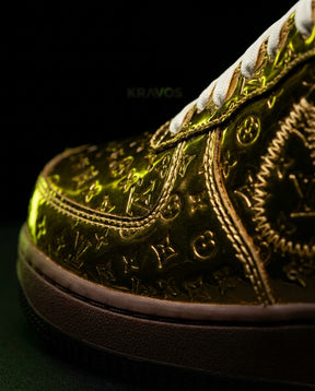 NK Leather Metallic Monogram Court Trainer
