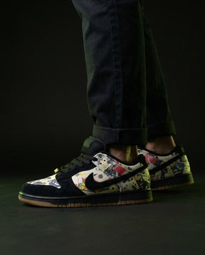 NK Leather Numbered-Patch Skate Trainer Multicolor Black