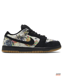 NK Leather Numbered-Patch Skate Trainer Multicolor Black #multicolorblack
