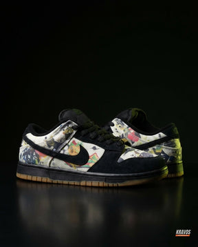 NK Leather Numbered-Patch Skate Trainer Multicolor Black