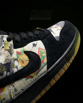 NK Leather Numbered-Patch Skate Trainer Multicolor Black