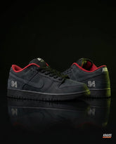 NK Leather Numbered-Patch Skate Trainer Triple Black