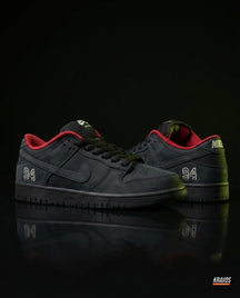 NK Leather Numbered-Patch Skate Trainer Triple Black