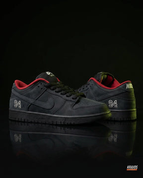 NK Leather Numbered-Patch Skate Trainer Triple Black